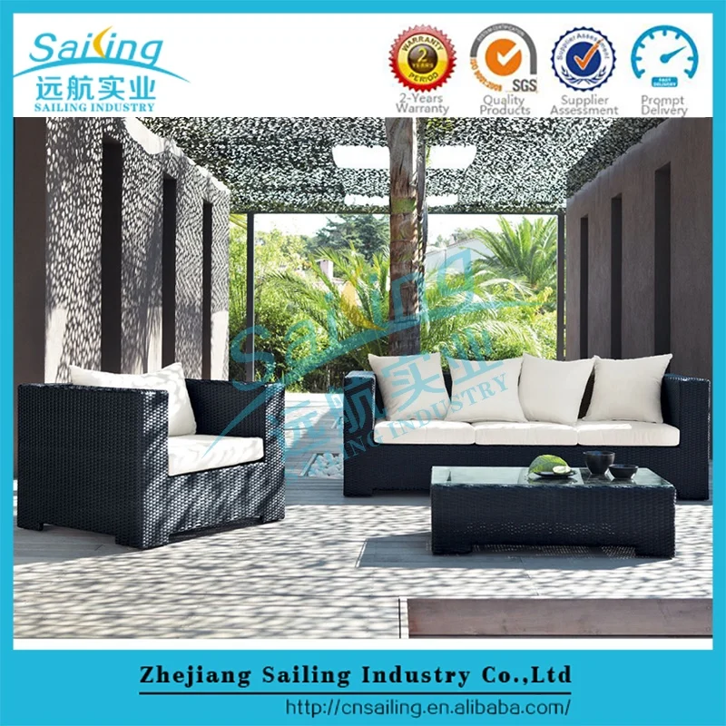 All Weather Garden 4 Peoples Seat Cheap Rattan Corner Sofa Wicker