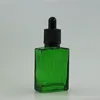 essential oil square glass dropper bottle 30 ml 1oz green glass bottle