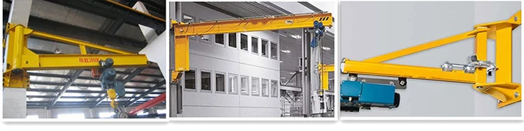 Workshop wall mounted travelling mobile swing cantilever jib crane