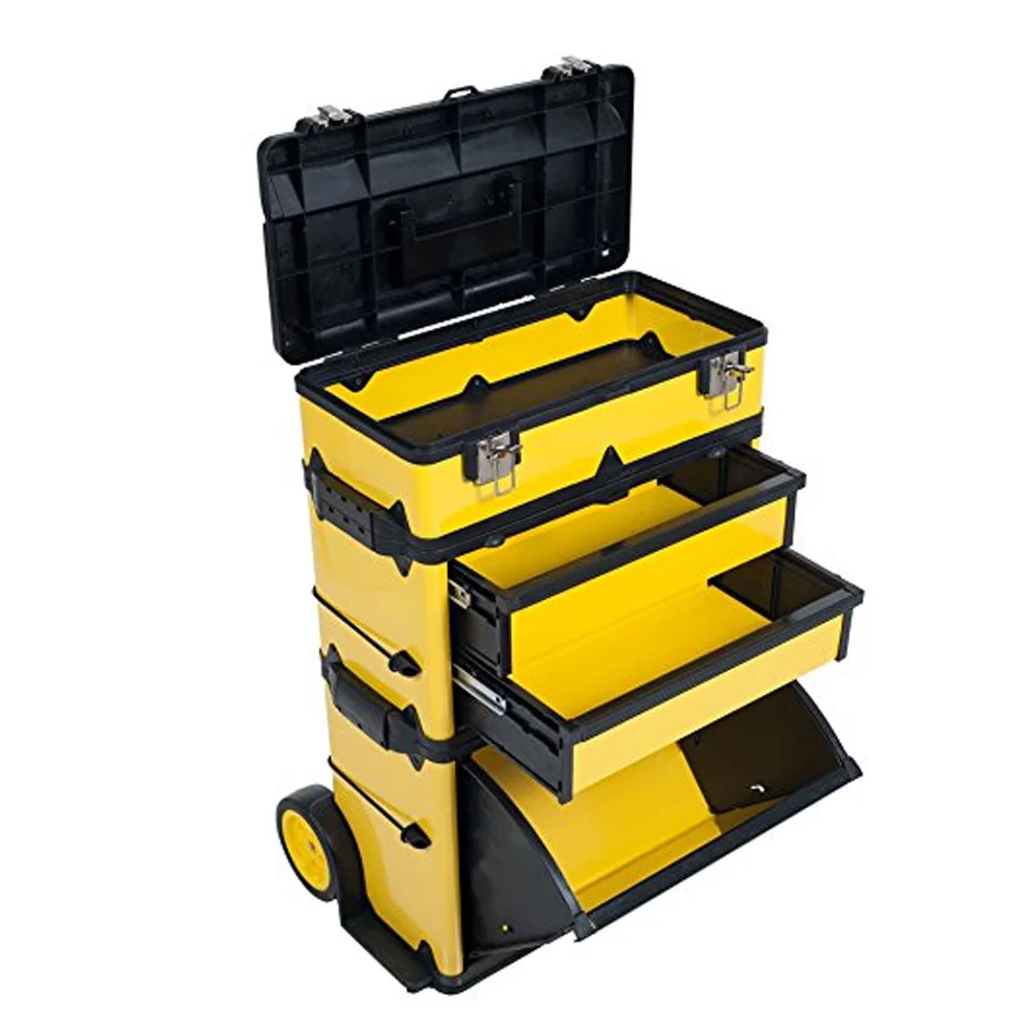 
Heavy Duty Stackable Storage Empty Tool box Rolling Mobile Organizer Tools Case 