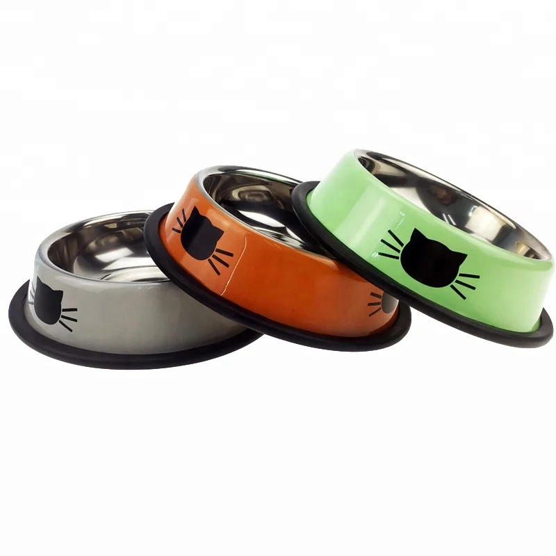 

Non-slip Stainless Steel Cat Bowl Dog bowl Pet bowl, Customizable
