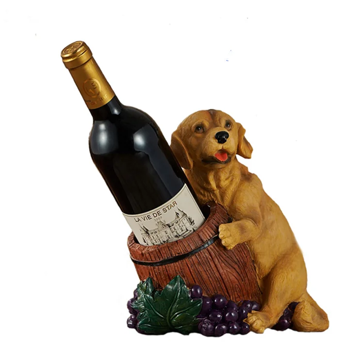 Resin Dog Figurine Puppy Wine Bottle Holder - Buy Buy Wine Rack,Animal ...