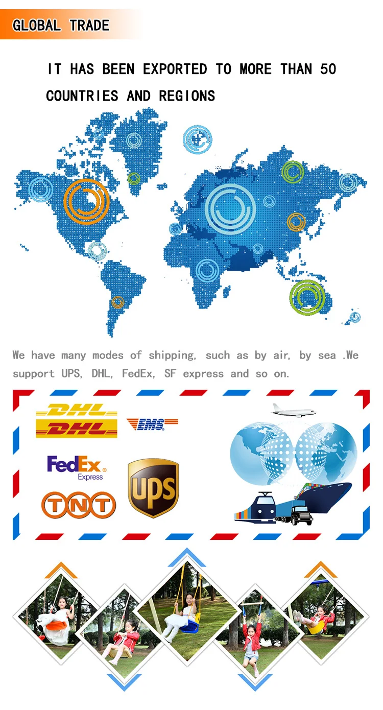 brand Garden amusement equipment plastic hanging child swing set kids outdoor patio swings