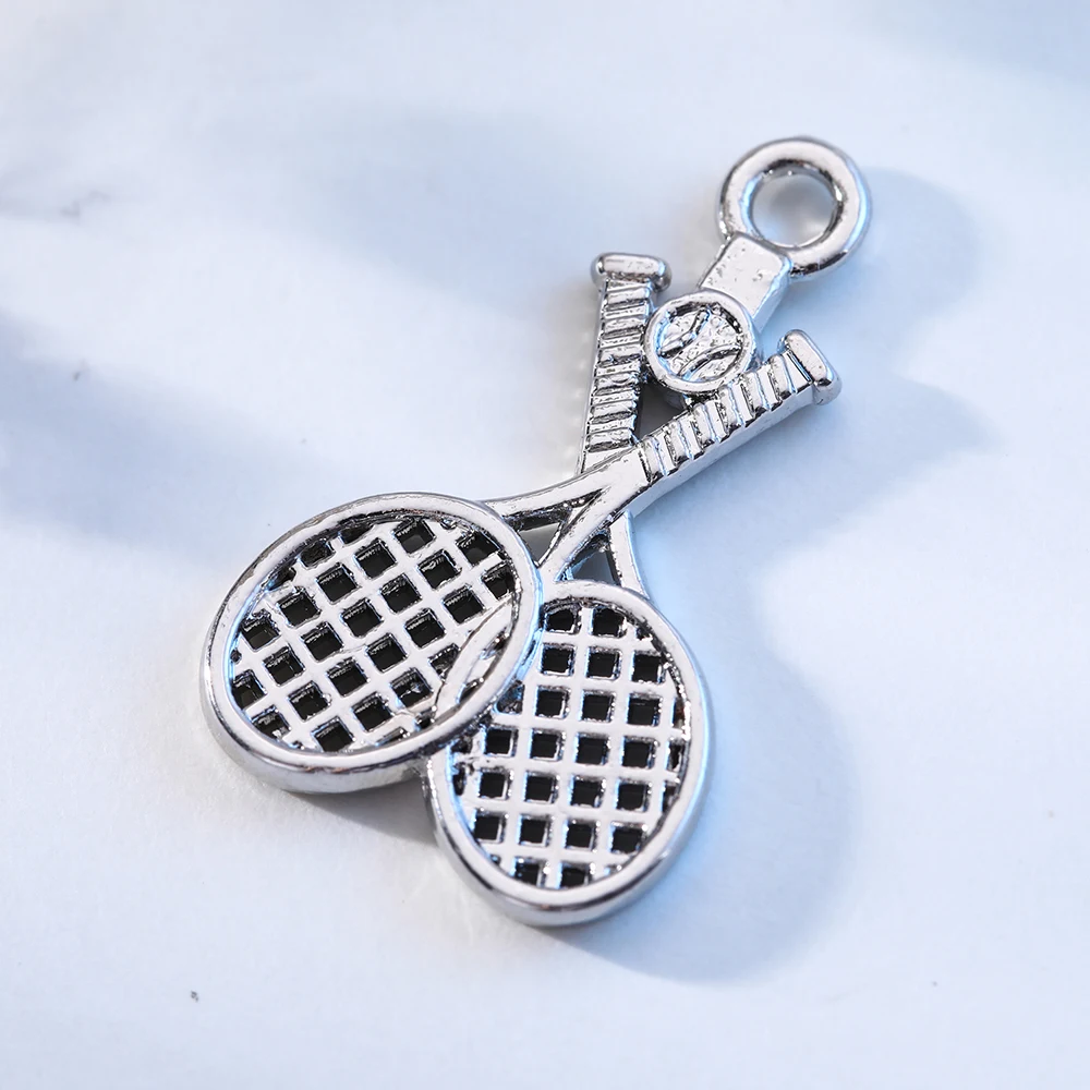 

Antique silver Tennis Racket Charms for DIY Jewelry Making