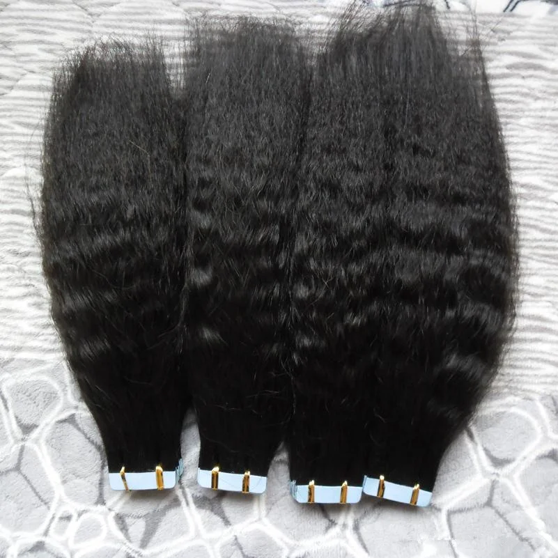 

Wholesale 12a natural malaysian mongolian virgin hair in vendor kinky straight tape invisible hair extensions for black women