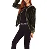 81020-MX94 army green lady velvet bomber jacket
