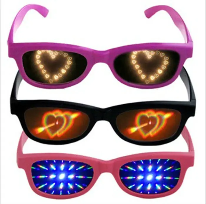 Heart diffraction glasses for night club Xmas party