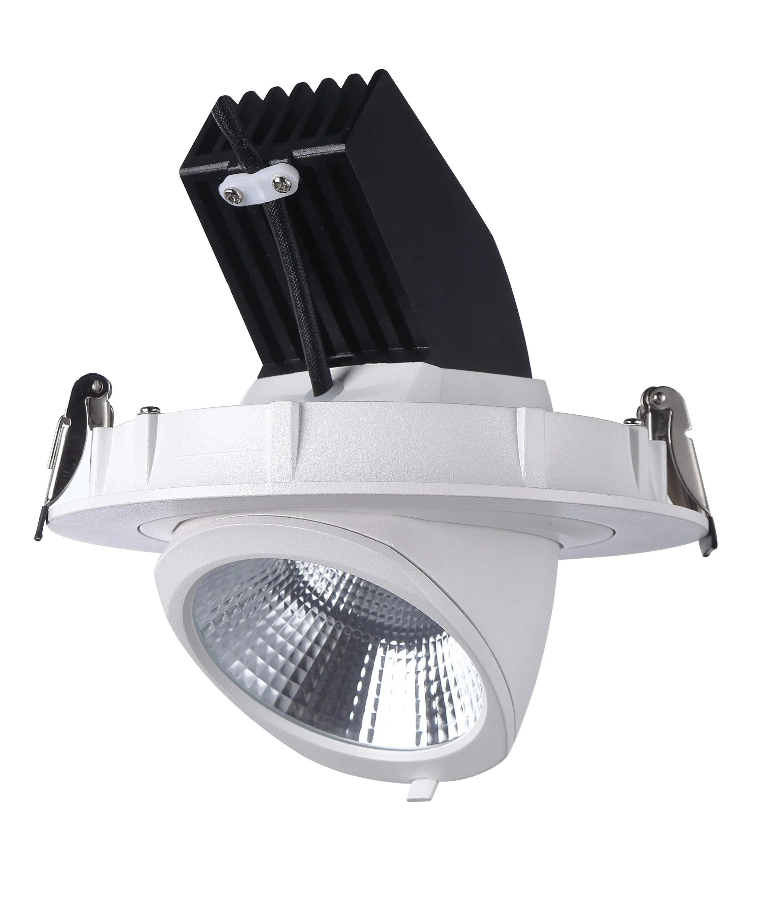 
European Standard Recessed 6 inch 50w Triac Dimmable COB led down light/downlights black frame 