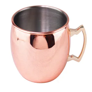 Image of High Quality 500ml Stainless Steel Mug Beer Drinking Mug Customized Russian Moscow Mule Copper Mugs