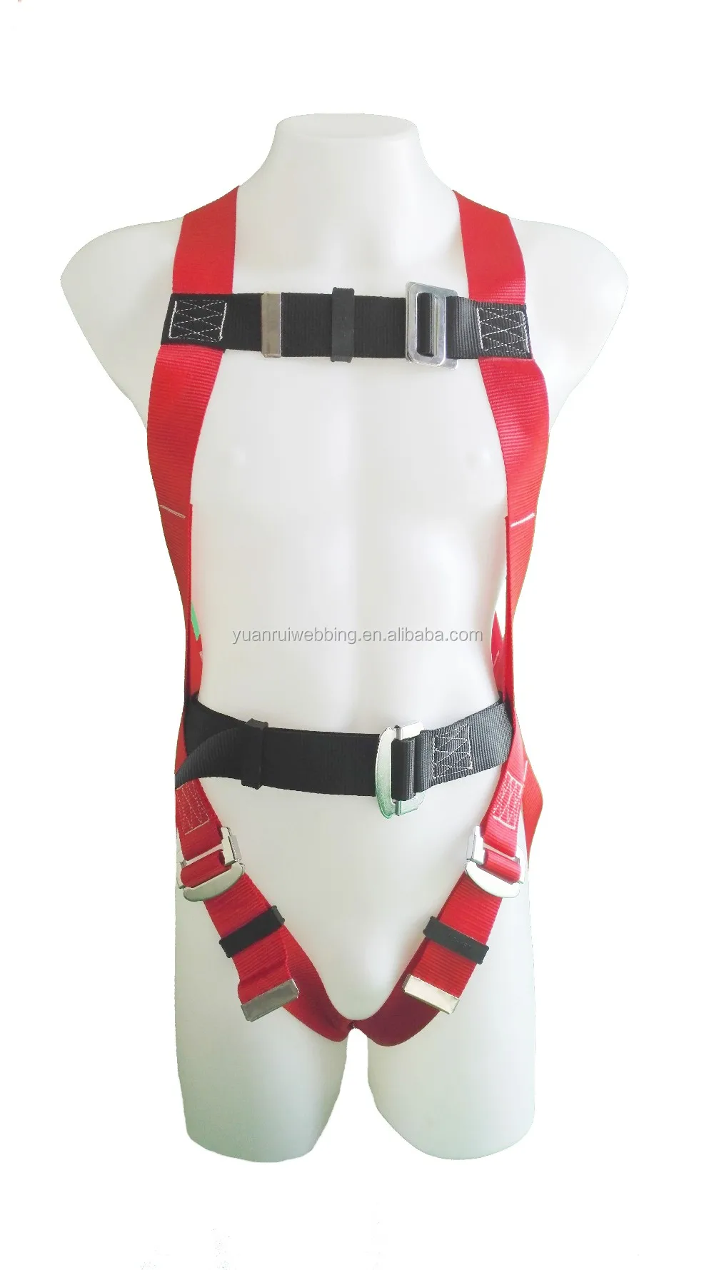 Full Body Harness Safety With Double Rope Lanyard In Red/black Buy