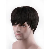 

China Supplier Cheap Black Color Short Synthetic Nature Hair Wig For Men