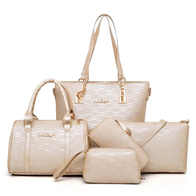 

2019 mochilas high quality different colors 5 pieces handbag set hot selling ladies bag handbag set with good price
