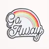 Iron On Patches for Jackets 6"X6" Go Away Rainbow. Large Sew On Denim Patches for Jeans