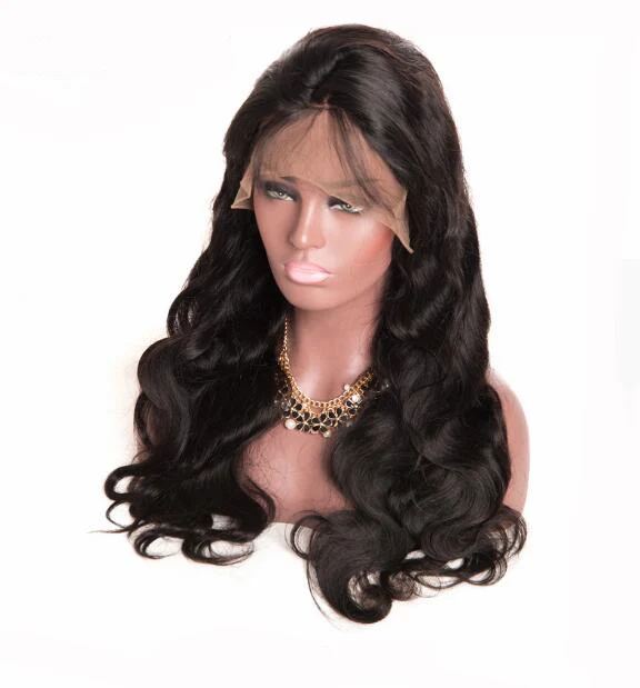 

Wavy Brazilian Virgin Human Hair Full Lace Wig With Natural Hairline for Black women