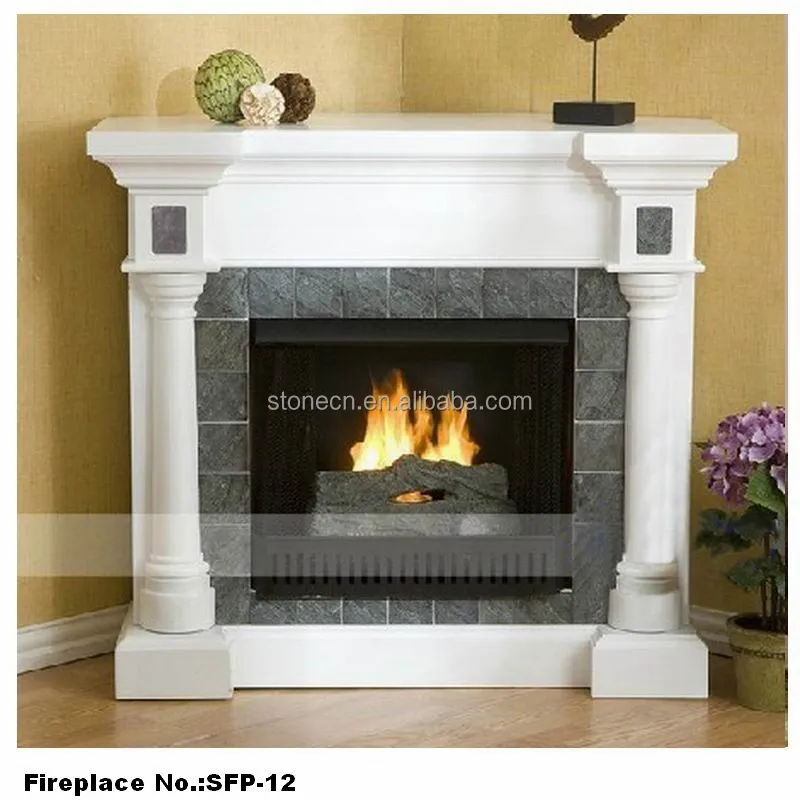 Marmol blanco francés piedra decorar esquina chimenea repisa de la ...