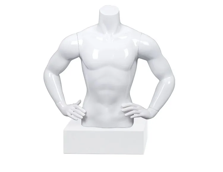 Hot Sale Fiberglass Muscle Male Mannequin Torso With Arms Half Body