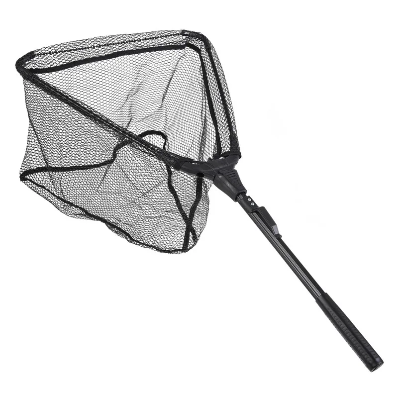 

Collapsible Fishing Net Fish Landing Net Folding Aluminum Handle Durable Nylon Material Mesh Fishing Tools, Black