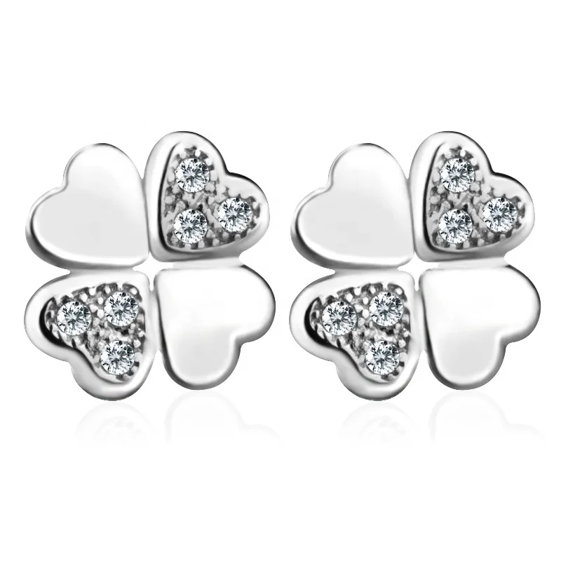 

Wholesale fashion fancy silver jewelry 925 sterling stud earring for girls, White