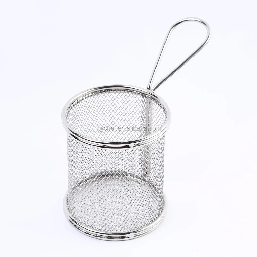 Stainless Steel Metal Type and LFGB FDA CIQ CE / EU SGS EEC Certification French Fry Baskets