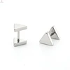 Stainless Steel Triangle Stud Double Sided Earrings