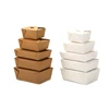 Folding lunch box disposable food container biodegradable take away packaging paper boxes