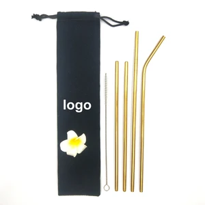 gold stainless steel straw