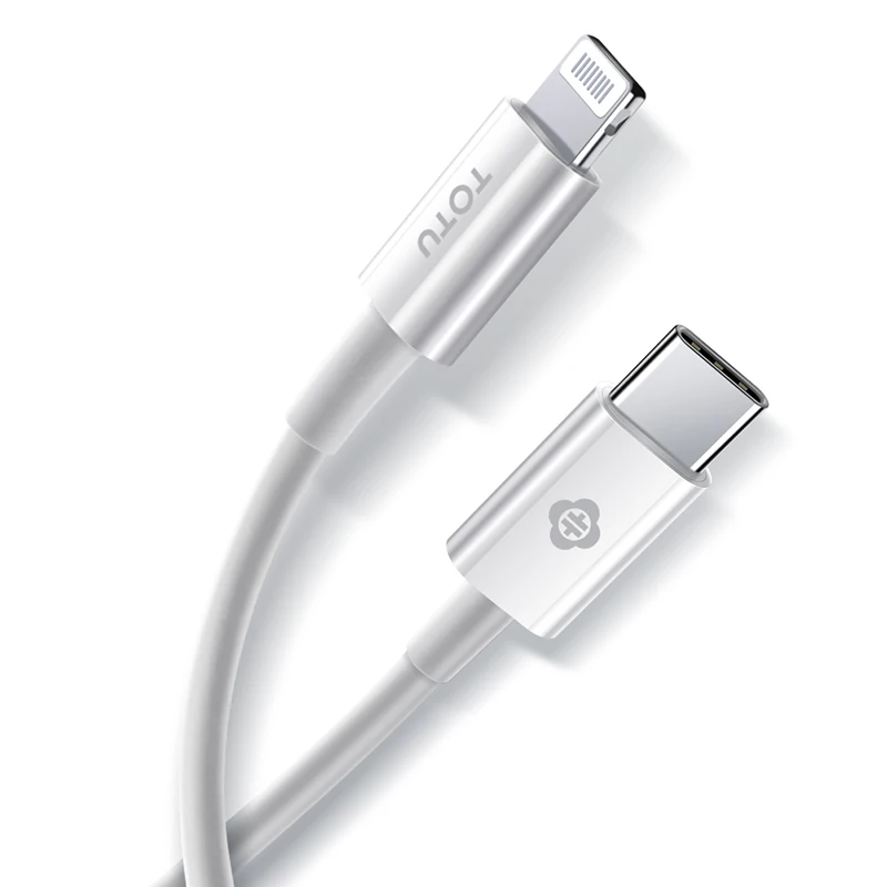 

TOTU MFI PD USB C Data Fast Charge Cable, White