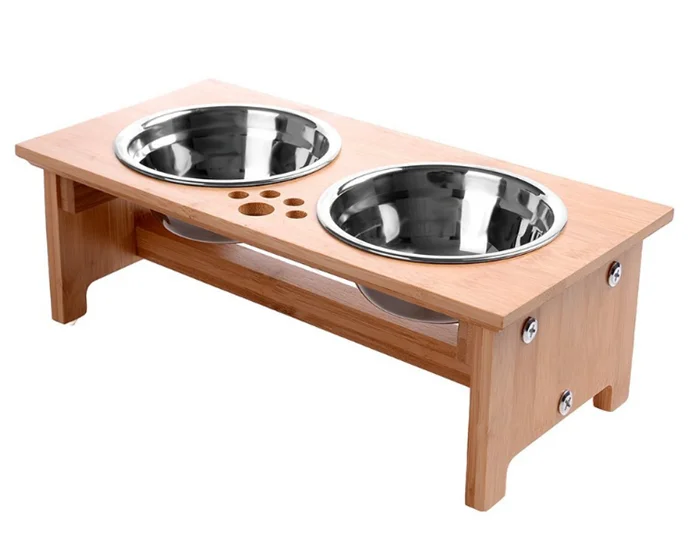 Double Bowl Raised Stand Comes With Extra Two Stainless Steel Bowls ...