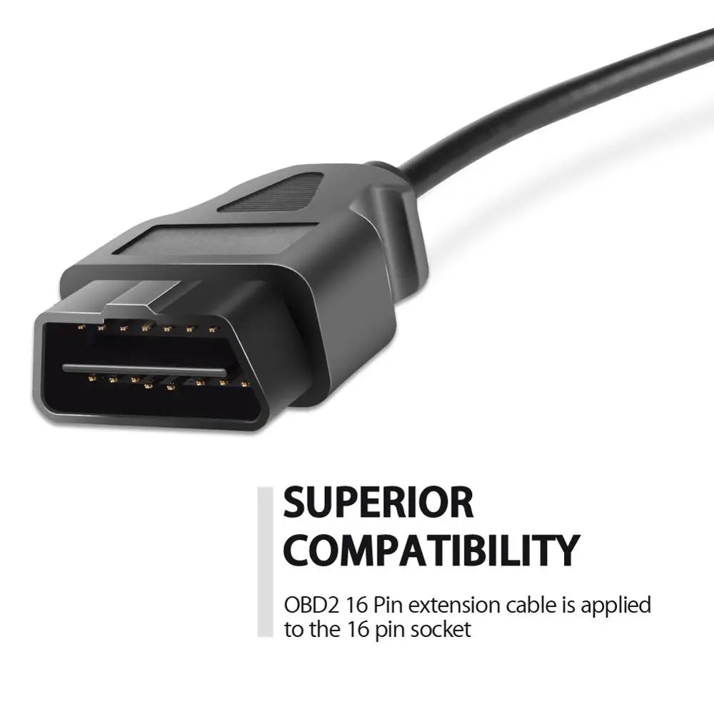 Custom Available Obd Extension Cable 30/100/150cm 16 Pin Female Obd 2 To Usb Cable Diagnostic
