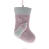 Pink Stocking With Resin Christmas Tree Ornament