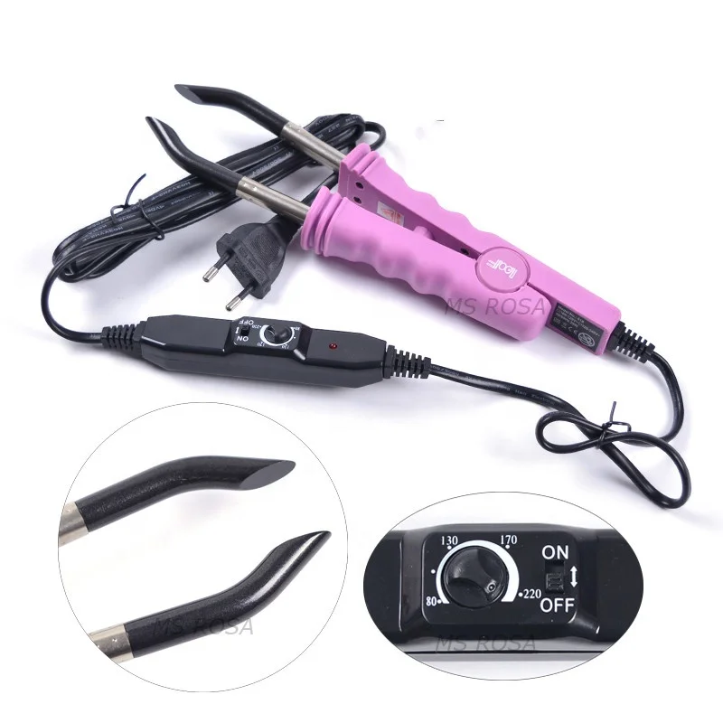 

Loof Hair Fusion EU Plug Machine Keratin Heat Iron Hair Fusion Machine Tools For Hair Extension, Black;pink