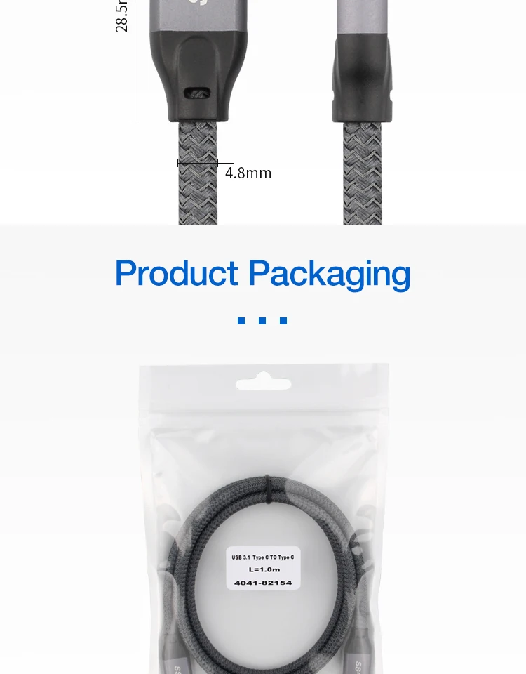 ULT-unite New Arrival USB C 3.1 Type C Cable with Emarker 20Gbps PD 5A super charging fast cable for macbook laptop