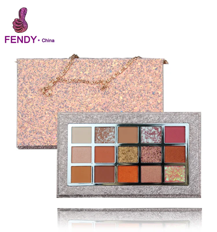 

2019 Hot Selling 15 Colors Eye shadow Palette With The Chain Natural Mineral Powder Eyeshadow Palette Makeup