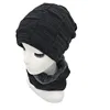 2018 new plaid wool cap top word set warm neck knit cap fashion ear protection cool pile cap
