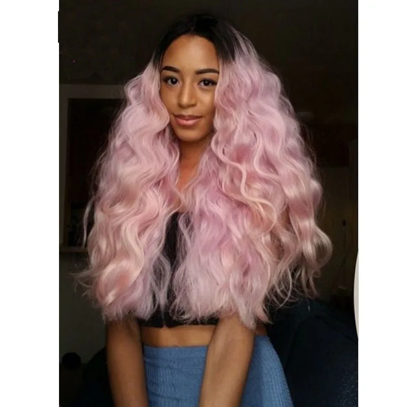 

ombre pink lace front wig 100% indian human hair full lace wigs with baby hair, N/a
