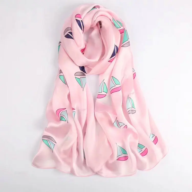 

Wholesale 65*180cm Digital Print Long Silk Georgette Satin Scarf Nature Silk Scarves