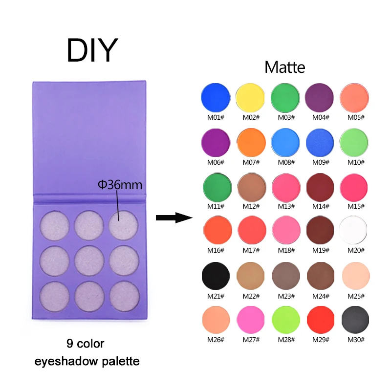 

OEM cosmetics makeup private label 9 color eyeshadow palette high pigment