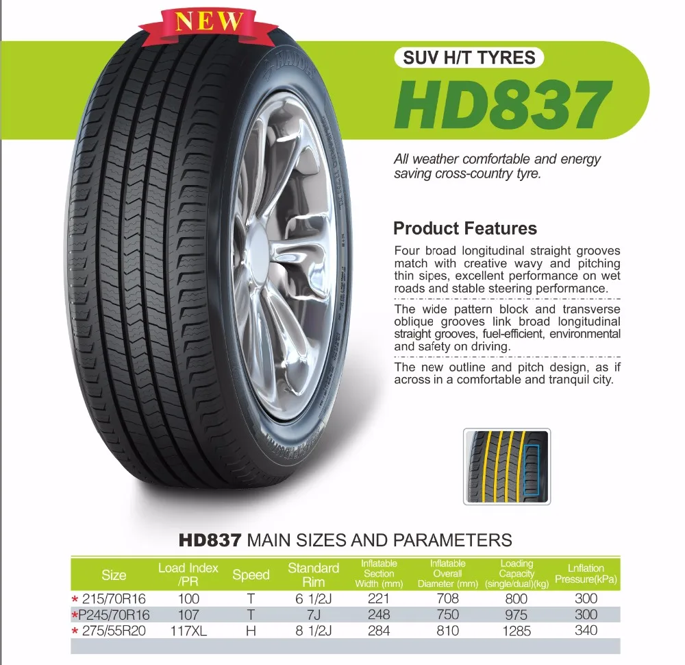 Haida Brand Suv H/t Car Tire 235/75r15 215/70r16 215/60r17 215/55r18 ...