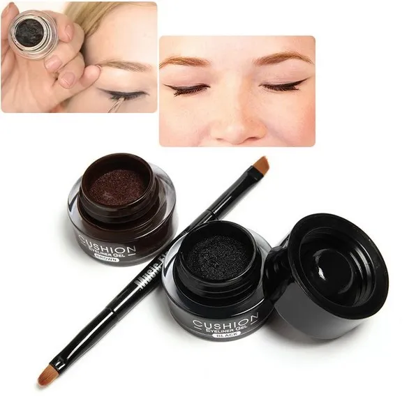 

Music Flower 2 in 1 Waterproof Eye Cosmetics Set Liquid Eye Liner Pencil in Eyeliner Gel Makeup With Brush