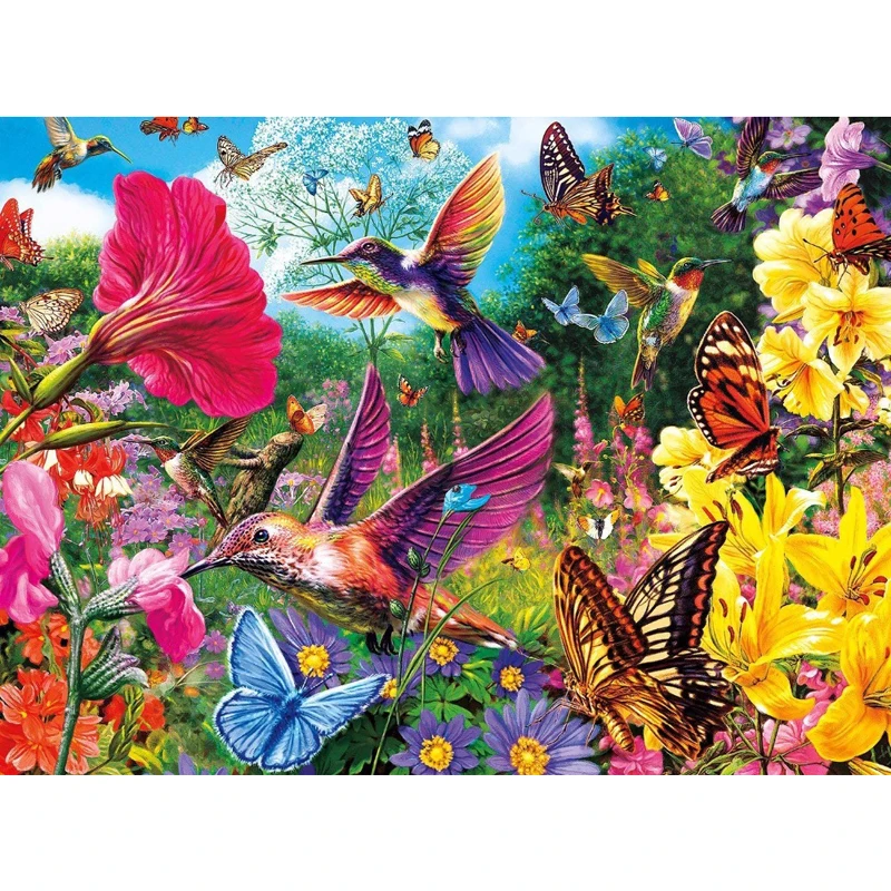 

5d Spring Diy Diamond Painting Kit Needlework Magpie Butterfly And Flower Diamond Embroidery Craft Painting Decor Mosaic
