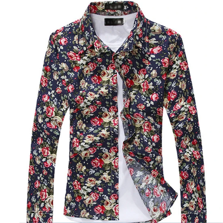 camisas con estampados de flores para hombres