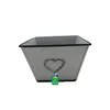 Garden Embossed Heart Plant Planter Decorative Lead Colour Flower Pot for kitchen usage