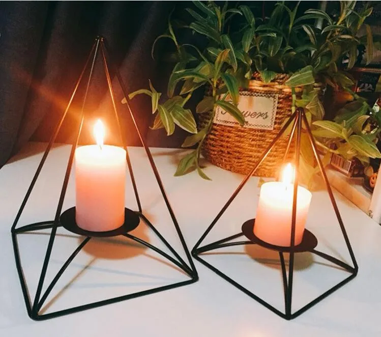 China Factory Direct Sale Gold Hexagon Shaped Geometric Design Tea Light Votive Candle Holders 4261