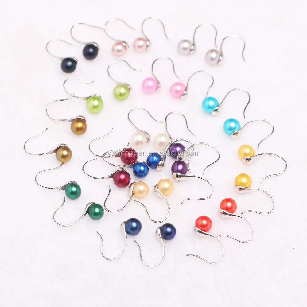 

Wholesale Three Style 925 Sterling Silver Multicolor 6-8mm Real Freshwater Pearl Eardrop Earring Studs Best Gifts for Women
