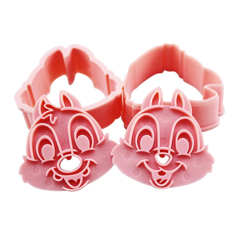 

4 pcs 3d plastic custom cookie stamp cookie cutter, Pink