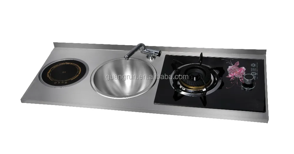 Rv Stainless Steel One Burner Gas Stove Integrated With Induction