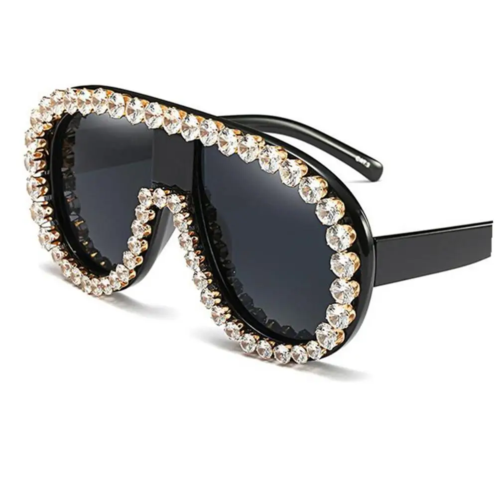 

Oversized Sunglasses Women Luxury Brand Designer Bling Rhinestone Vintage Sunglasses Female Shades Big Frame Sun glasses