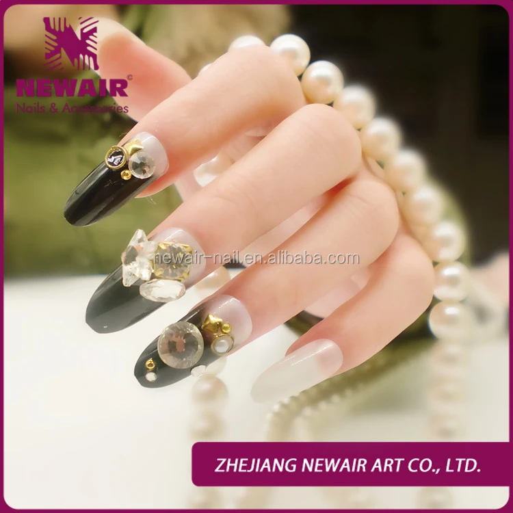 
New design honey girl jeweled artificial wedding nail art printer 