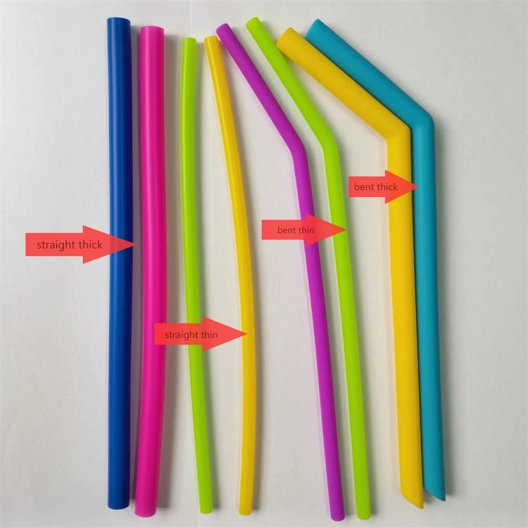 Reusable Silicone Drinking Straw Extra Long Bend Smoothies Straws With