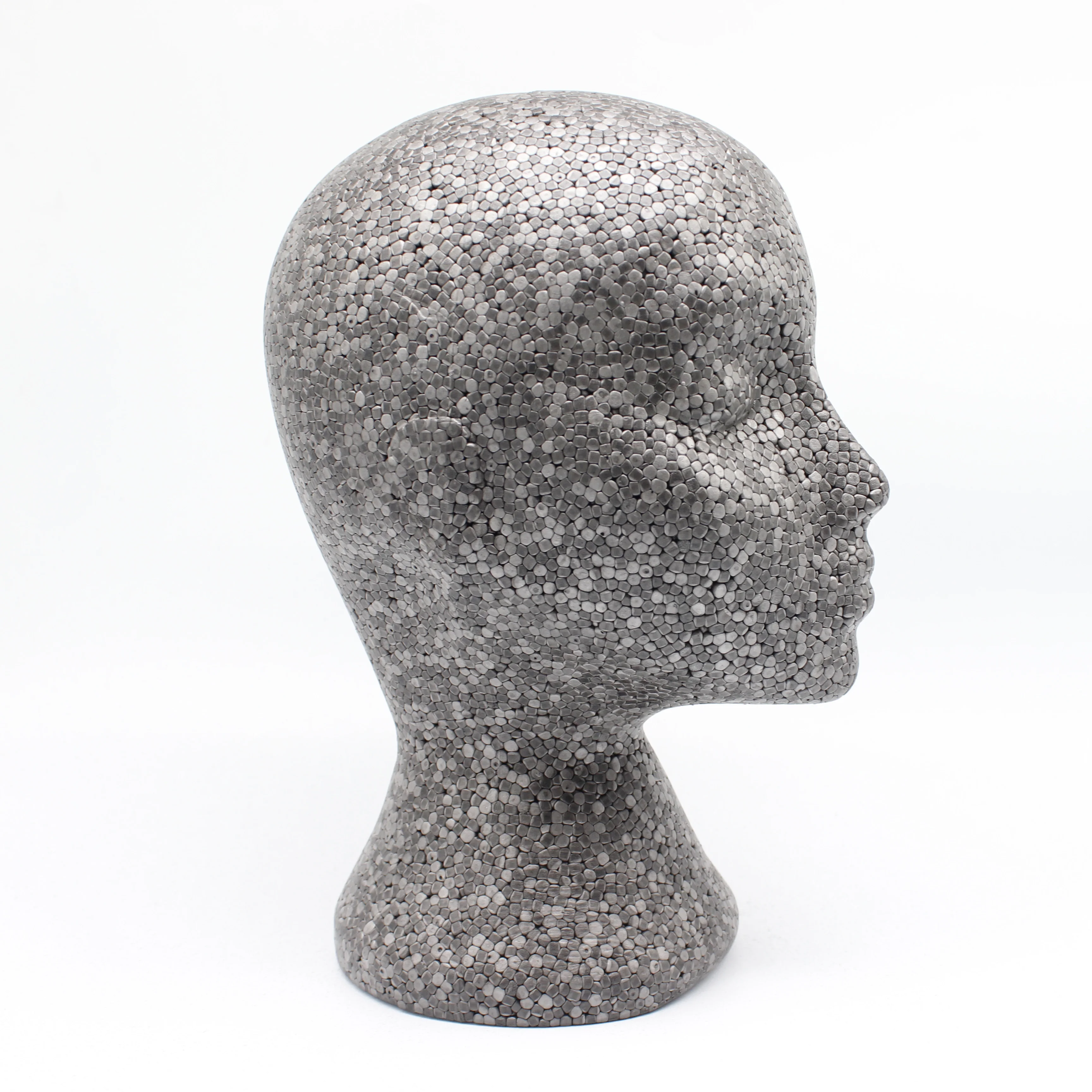 

Styrofoam Mannequin Head Display 280mm Eco-Friendly EPS Foam Black Female Head Display Polystyrene Mannequin Display